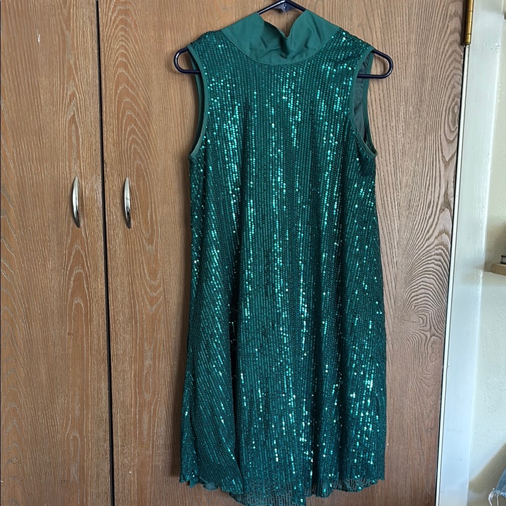 Green sequined dress